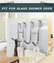 Load image into Gallery viewer, NACETURE Shower Door HooksTowelRack-Glass Door HooksFor HangingCoat RackHat RackBathroom OrganizerBathrobeLoofah Shaver Sponge 2 Pack