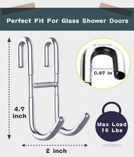 Load image into Gallery viewer, NACETURE Shower Door HooksTowelRack-Glass Door HooksFor HangingCoat RackHat RackBathroom OrganizerBathrobeLoofah Shaver Sponge 2 Pack